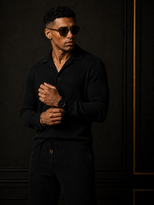 Luxury men’s sets collection featuring coordinated modern menswear looks with elevated luxury styling.