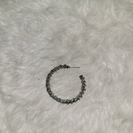 Ripple silver hoops