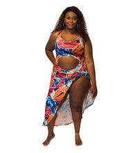 Load image into Gallery viewer, Tropical 2 piece curvy swimsuit
