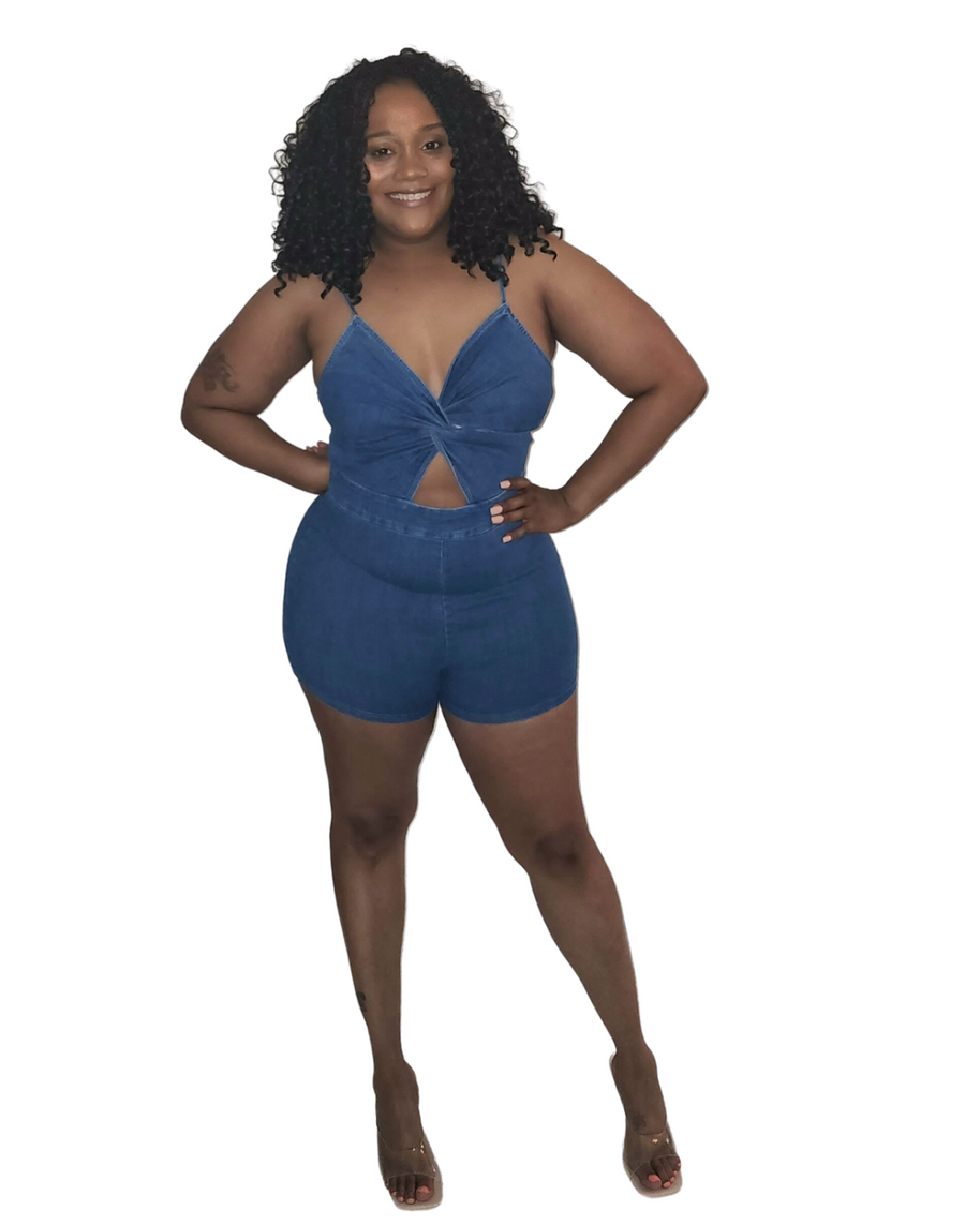 Call me denim romper - CianniJ's Clothing
