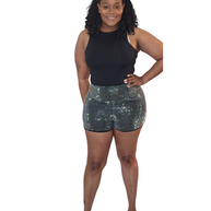 Turn up rhinestone shorts - CianniJ's Clothing