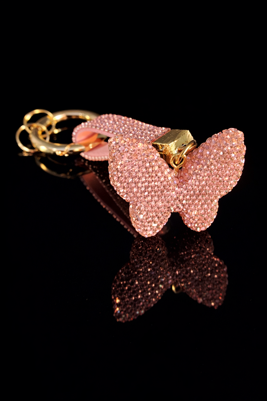 Blush Butterfly Keychain & Purse Charm