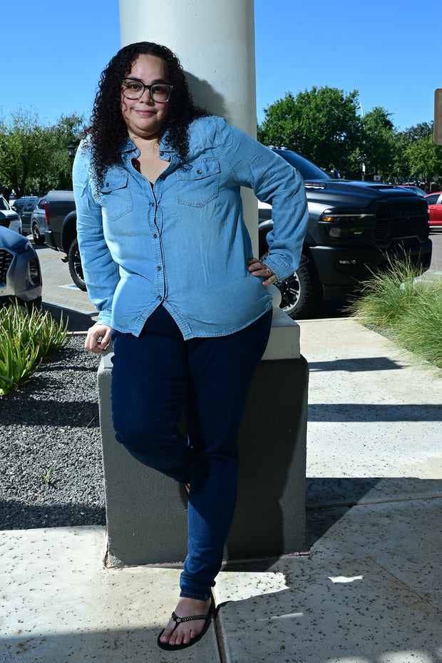 The Denim Ease Button-Up