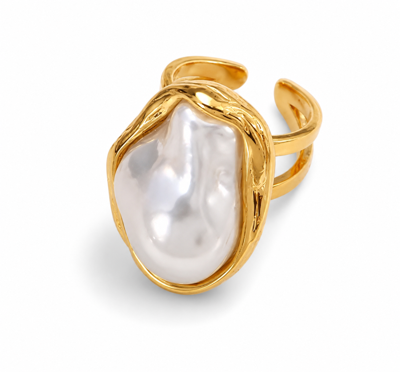 Flow Sculptural Pearl Ring