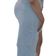 Peek- A- boo Asymmetrical denim skirt - CianniJ's Clothing