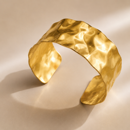Front view of the Molten Gold Cuff bracelet.