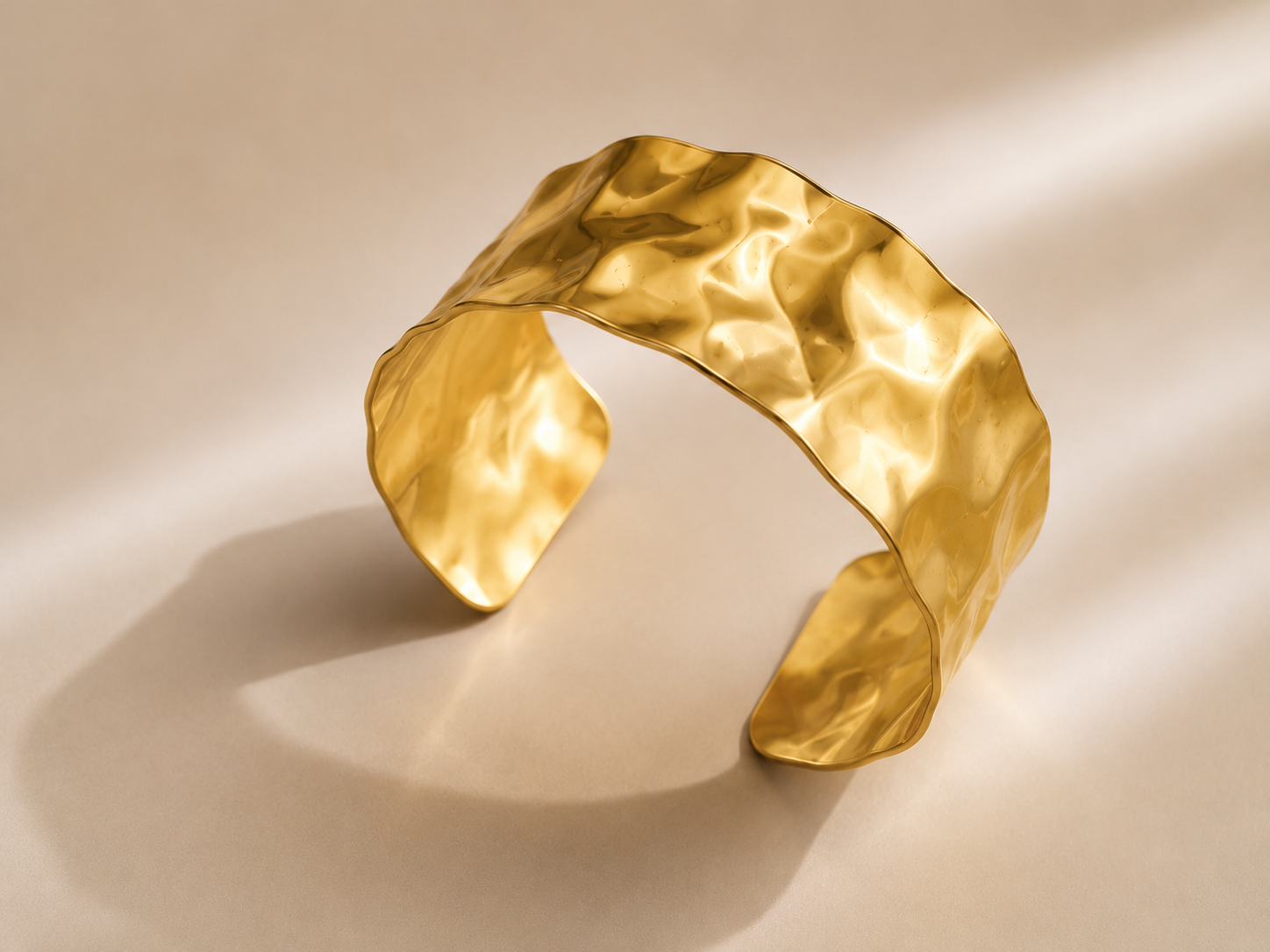 Front view of the Molten Gold Cuff bracelet.