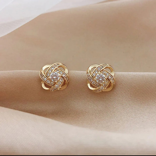 Golden Knot Elegance Studs