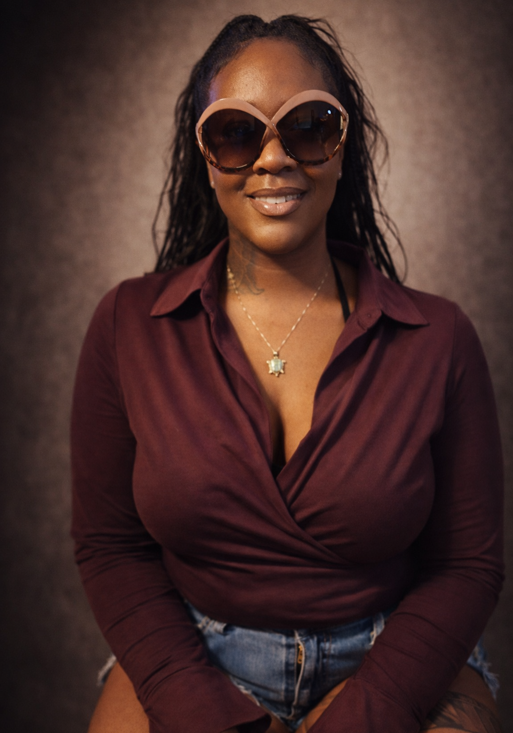 Mauve Muse Oversized Sunglasses