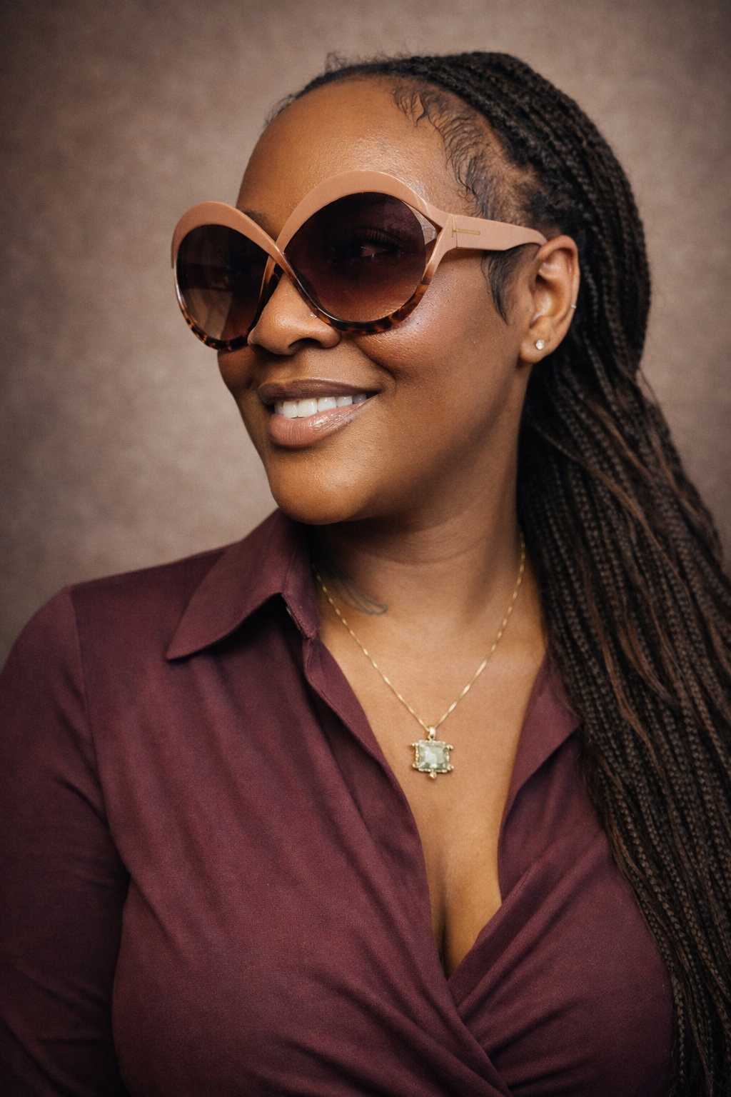 Mauve Muse Oversized Sunglasses