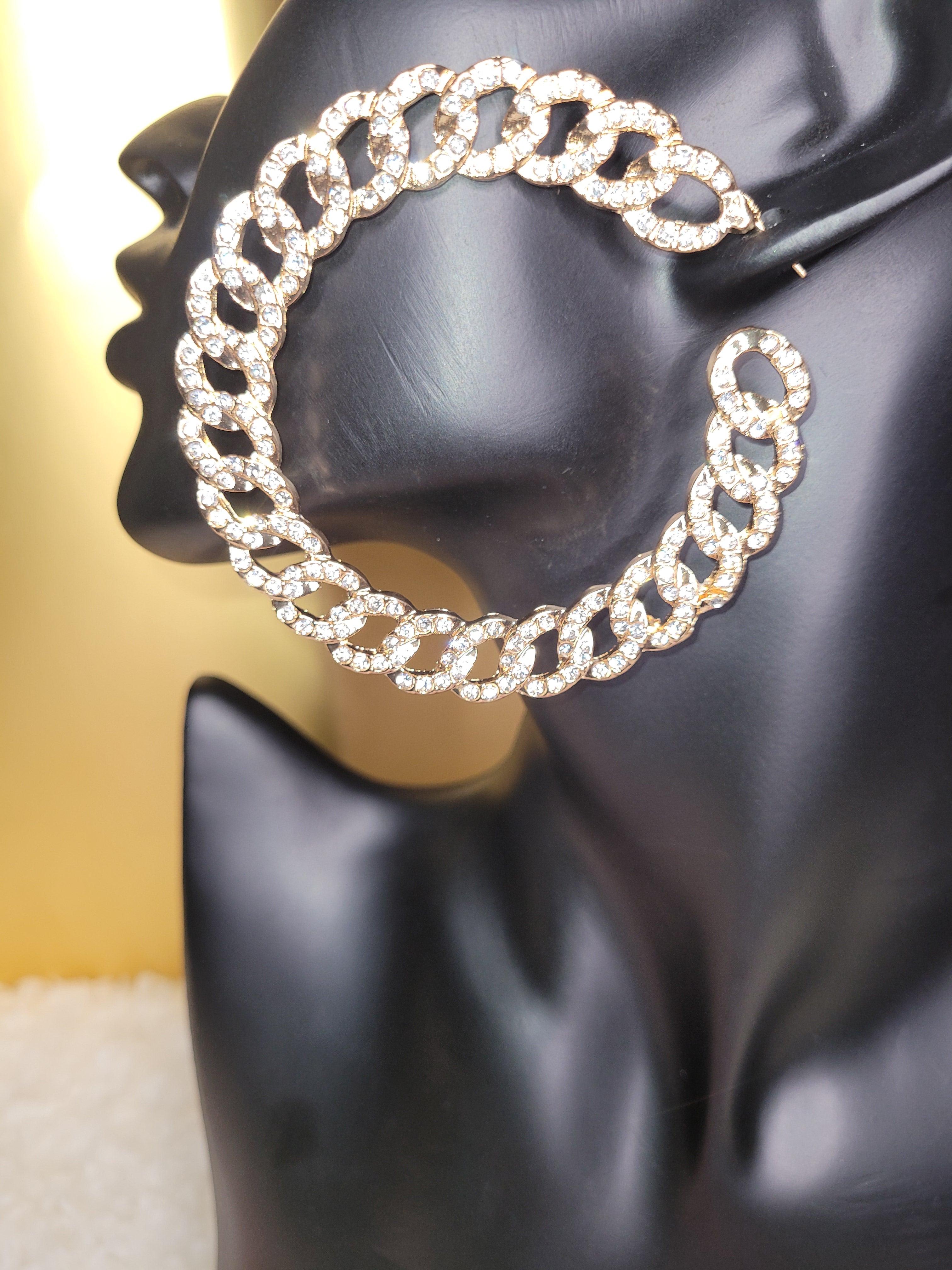 Gold linked Hoops - CianniJ's Clothing