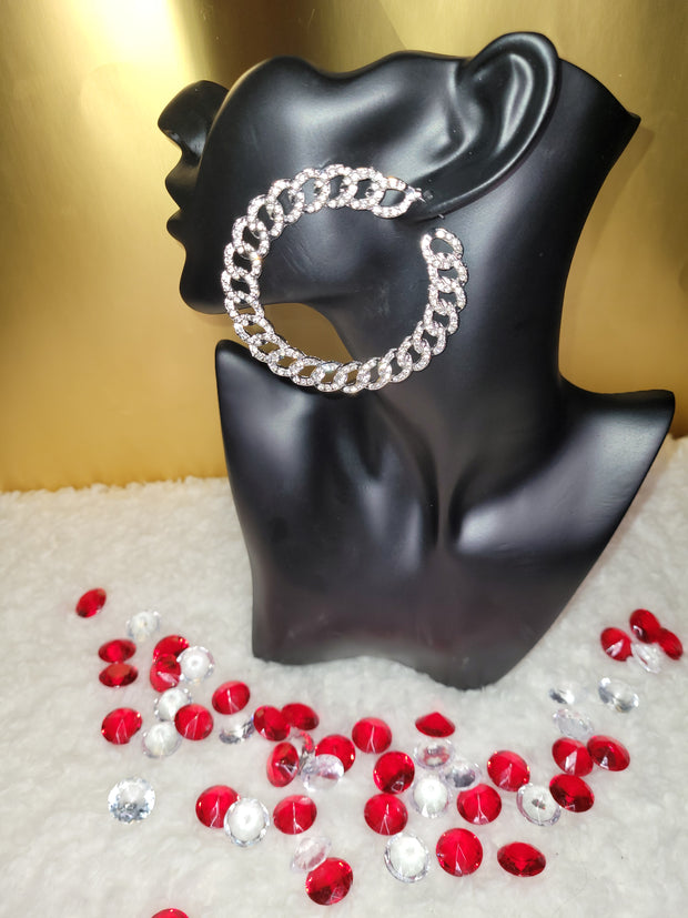 Rhinestone linked Hoops